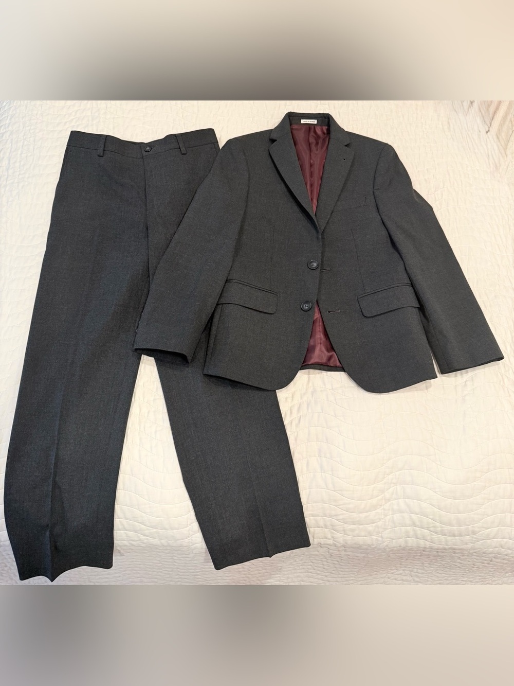 Boy's Charcoal Gray Two-Piece Suit Blazer & Pants